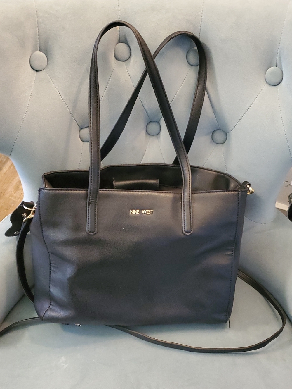 Nine West Black Tote with Crossbody Strap